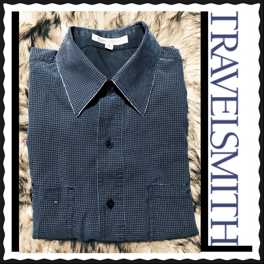 TRAVEL SMITH Men’s Blue Casual Shirt